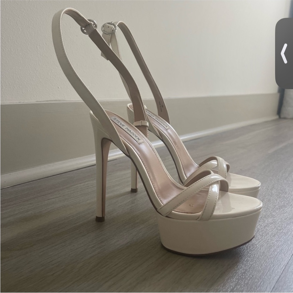 Steve Madden White Platform Heels - Picture 9 of 9